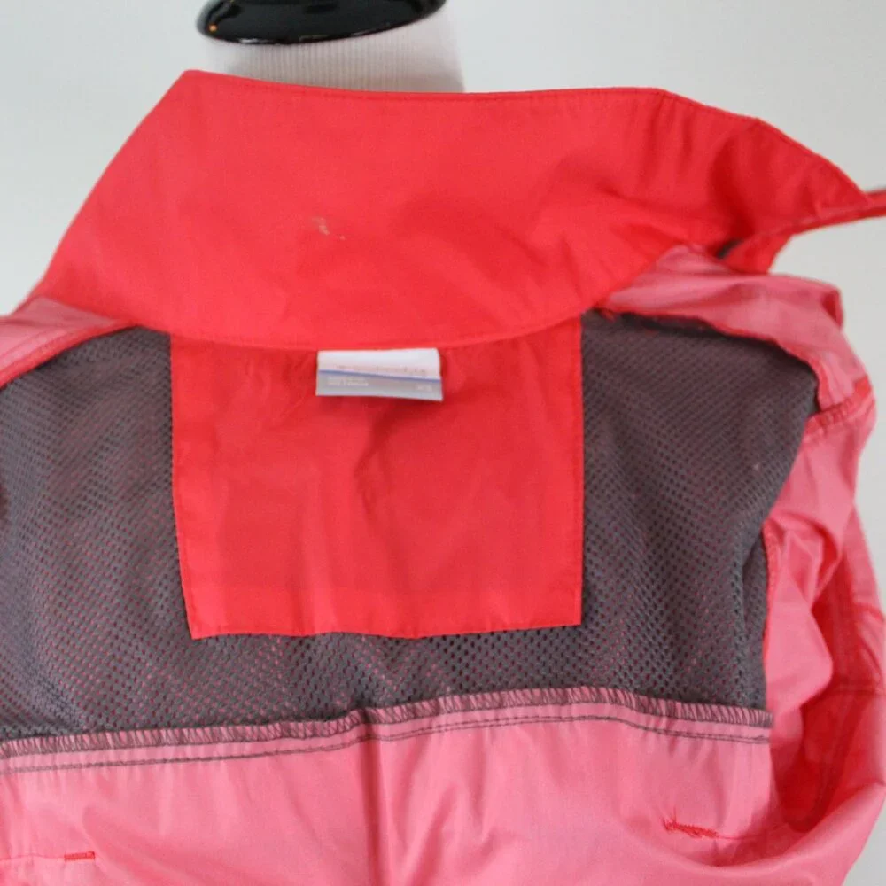 Columbia‎ Poppy Packable Windbreaker Jacket XS Orange Lightweight Zip Up Hooded